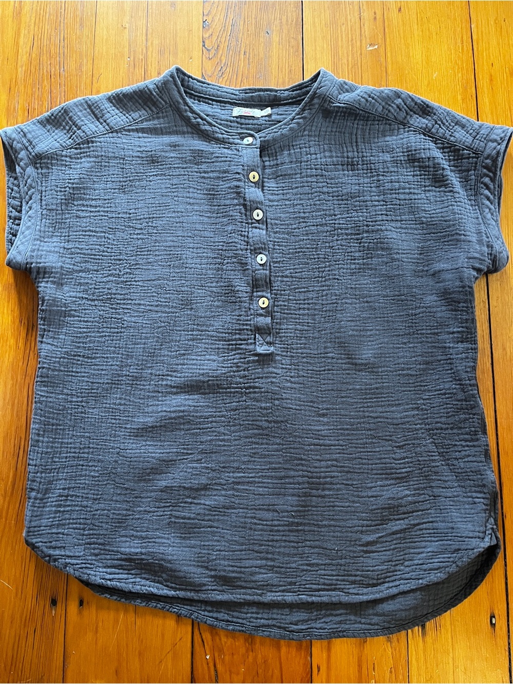 Faherty gray double gauze henley top